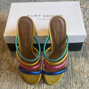 Kurt Geiger Yellow and Multicolor Strappy Heels